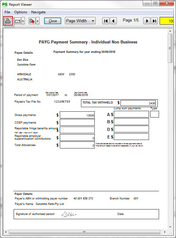 Group Certificate (Payments Summary) - PS Support